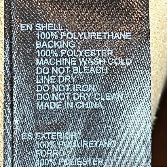 Caramel Brown Faux Leather Mini Skirt Size Small Skater Back Zipper - Picture 16 of 16